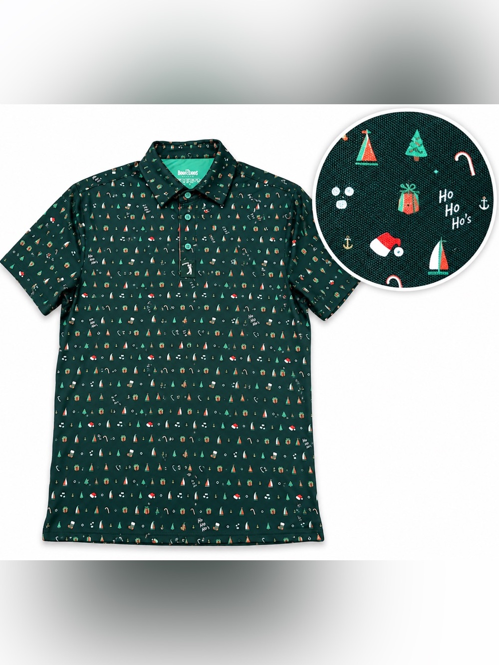 Bogey Bros Boats and Hose Men’s Golf Polo | Christmas Holiday Nautical | Size Lg